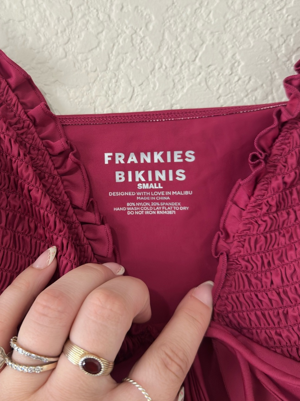 frankie’s bikinis penelope ruffle tie open front tankini bikini - Picture 5 of 6